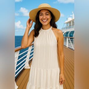 LOFT Summer Sundress with Braided Collar Size SP